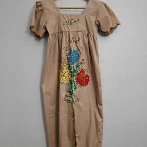 Rainbow embroidered mexican dress size S/M